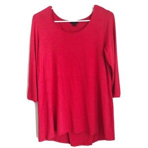 J. Jill Wearever Red Knit Swing Tunic Top 3/4 Sleeve A26